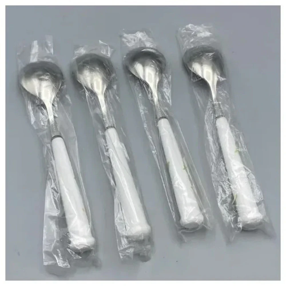 Noritake Happy Days Dinner Table Spoons Floral Ceramic Handle NEW 8